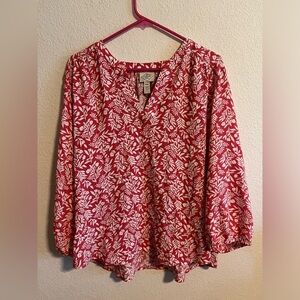 Pink and White ST. John's Bay Blouse Size PXXL
